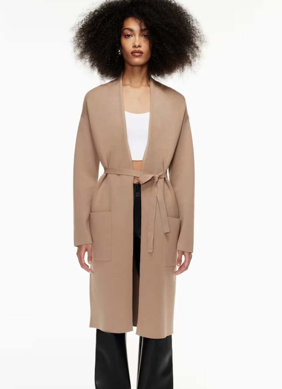 Aritzia Babaton Ty Cardigan in Fluent Taupe Size Small